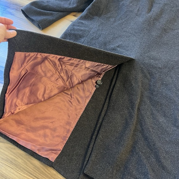 Vintage Di Silvio Cashmere Blend Overcoat Gray Italian Fabric Mens 50R Coat - Picture 12 of 16